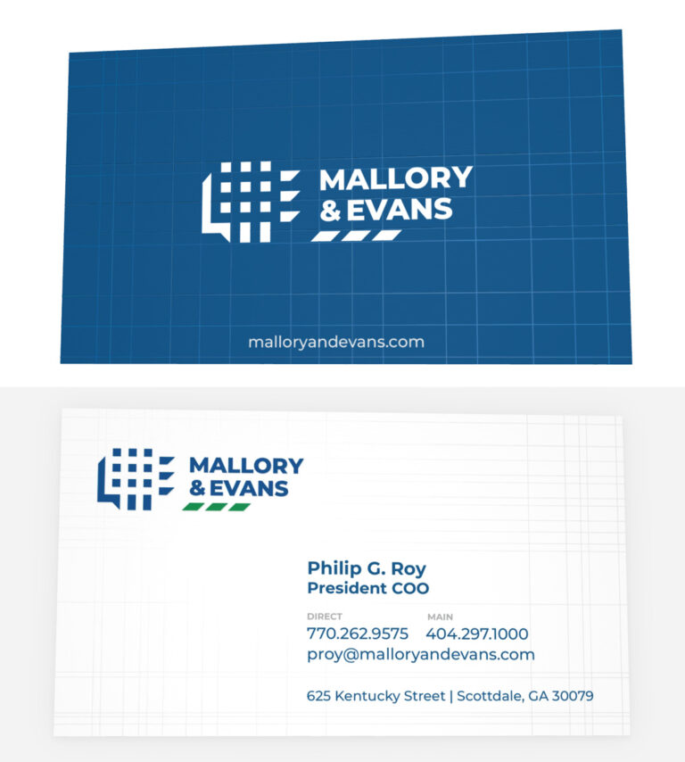 Mallory and Evans business cards