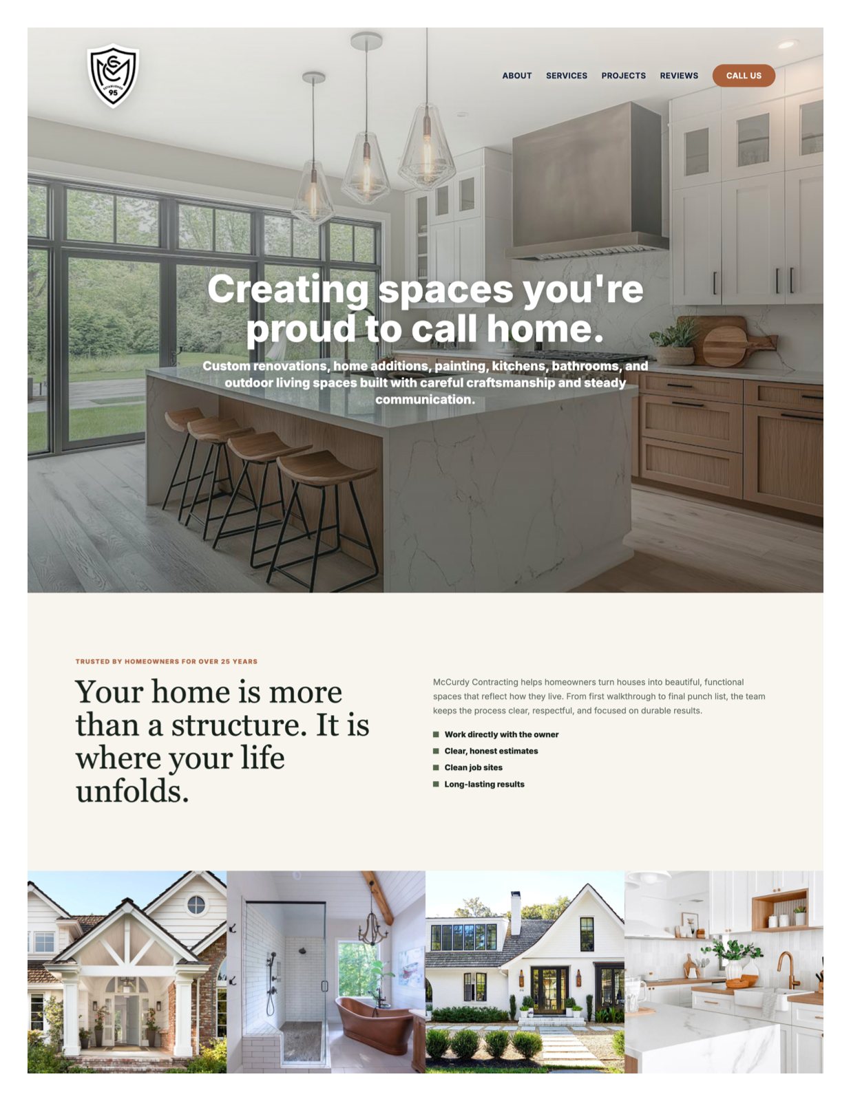 McCurdy Contracting website design