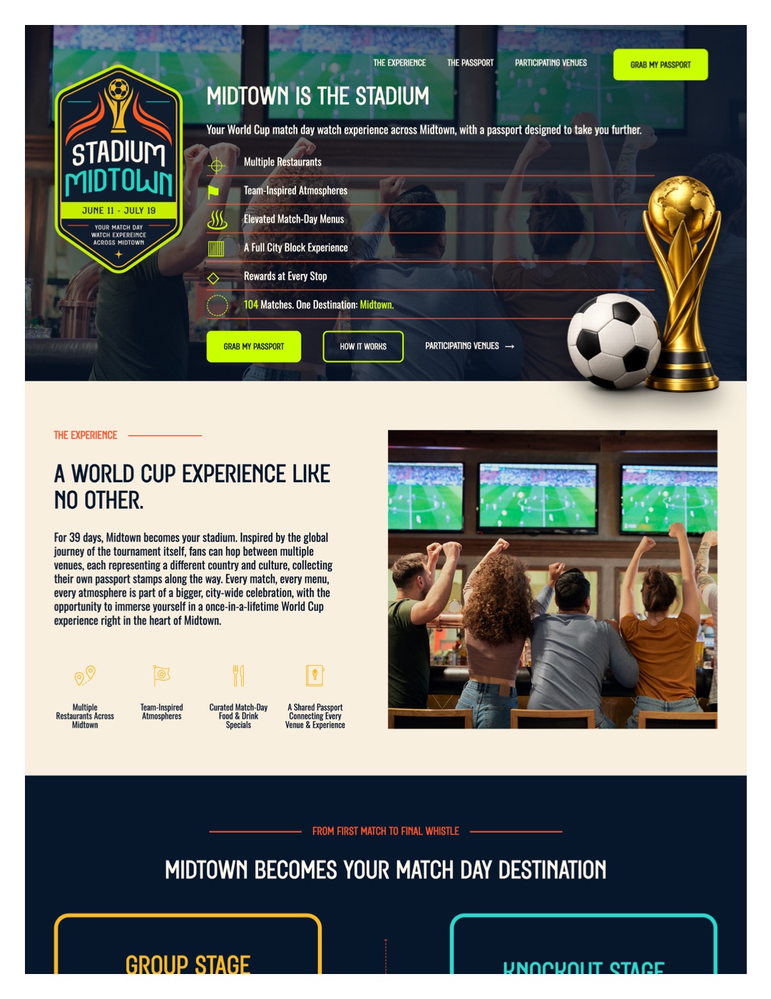 Midtown World Cup landing page