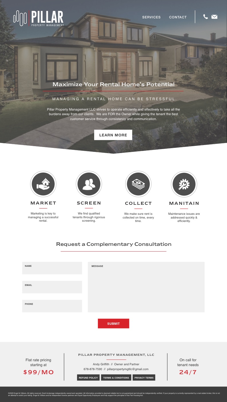 Pillar Property Management website