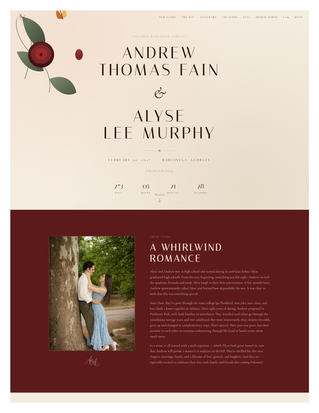 Custom wedding website design